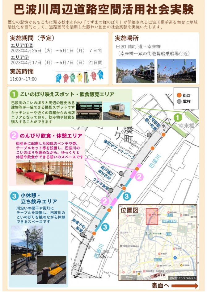 巴波川周辺道路空間活用社会実験