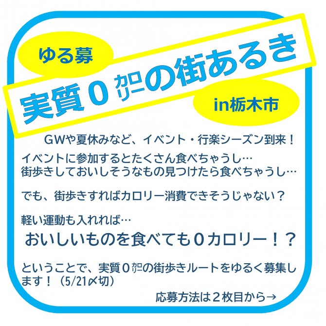 【ゆる募】実質０カロリーの街あるき【in栃木市】