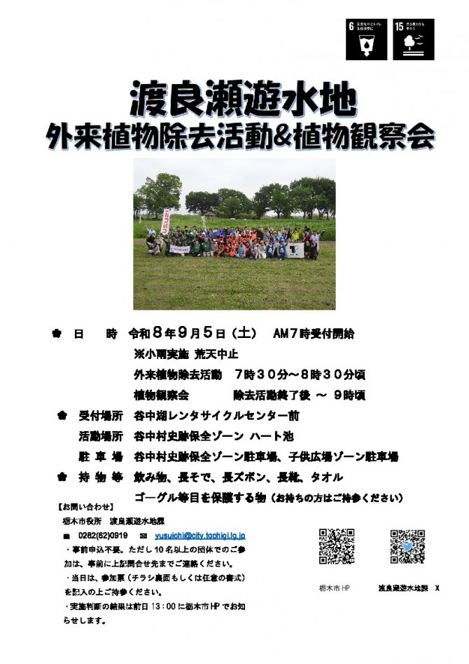 渡良瀬遊水地 外来植物除去活動＆植物観察会